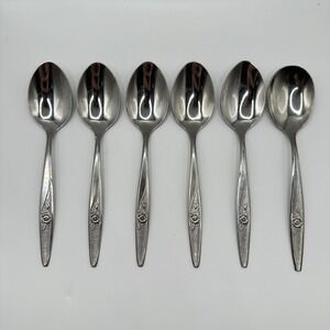 Utica Stainless - Satin Rose -‎ 7 3/8" Teaspoon Set of 5- 1 Soup USA Replacement